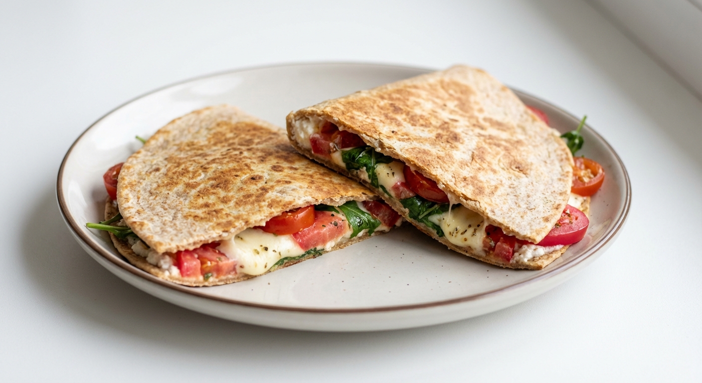 Pełnoziarnista Quesadilla z Ricottą i Pomidorami