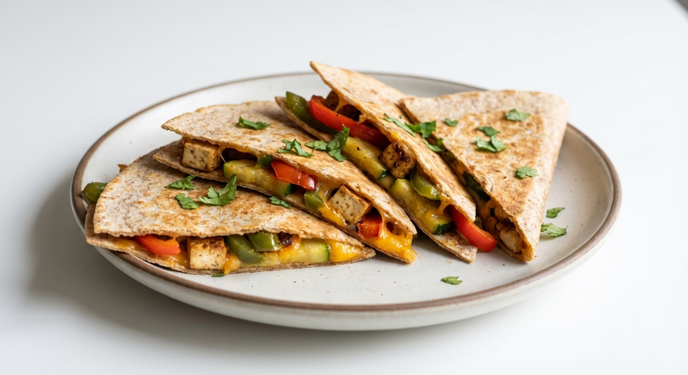 Quesadilla z Tofu, Papryką i Cukinią