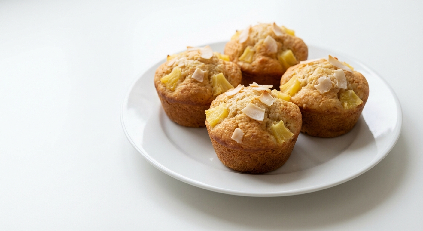 Muffiny kokosowe z ananasem i miodem