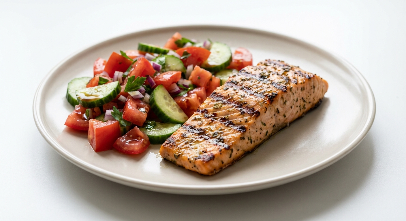 Grillowany łosoś z sałatką balsamiczną