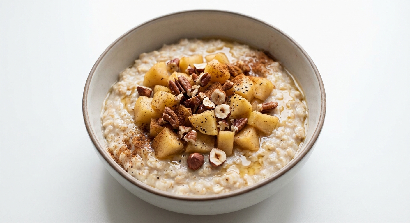 Owsianka z Jabłkiem, Pekanami i Miodem