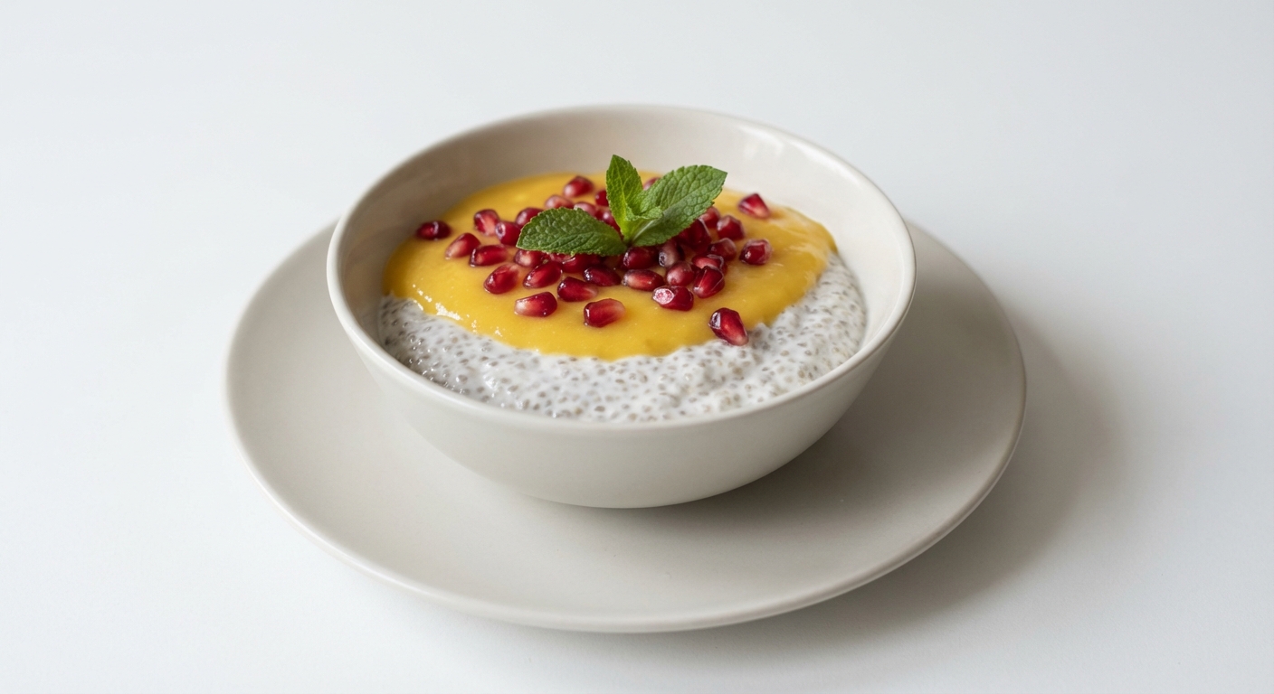 Pudding Chia z Mango i Granatem