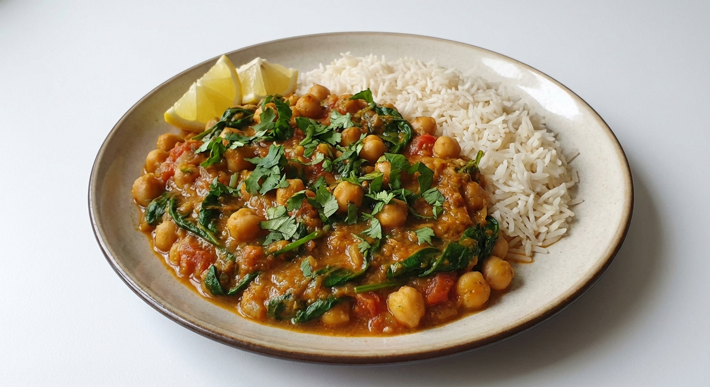 Curry z Ciecierzycy, Szpinaku i Kolendry