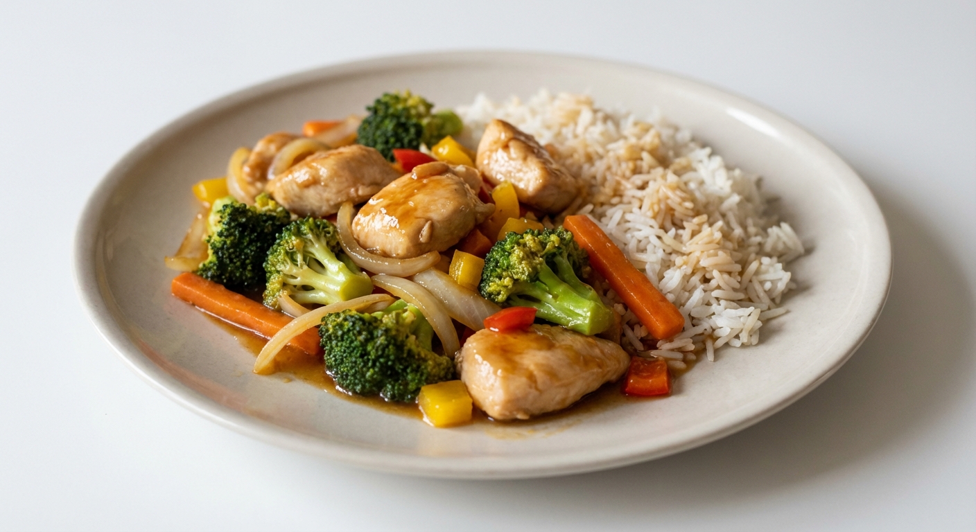 Kurczak z Warzywami w Miodowym Sosie