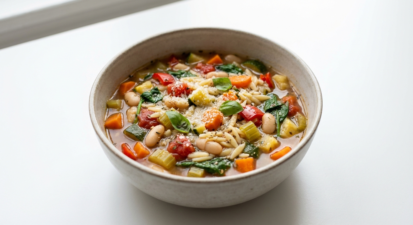 Minestrone z Fasolą, Orzo i Warzywami