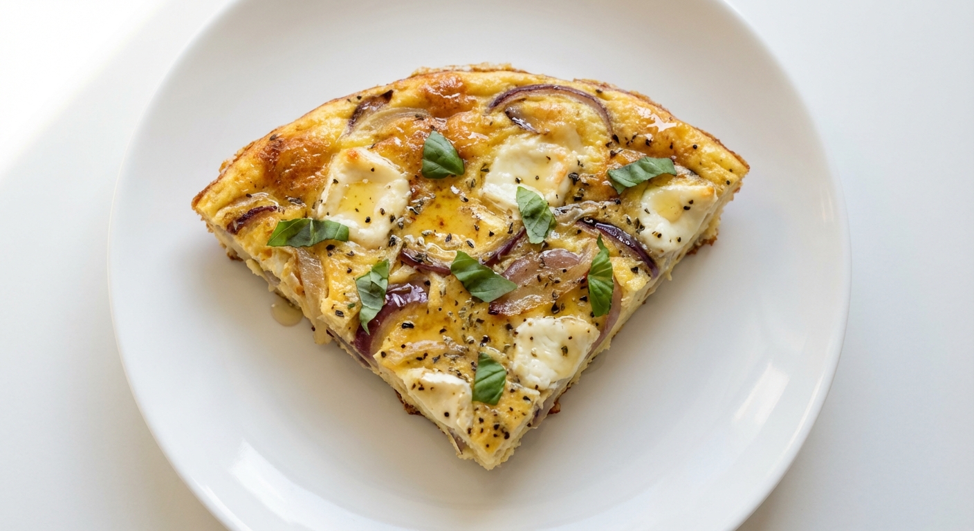 Frittata z Cebulą, Miodem i Kozim Serem