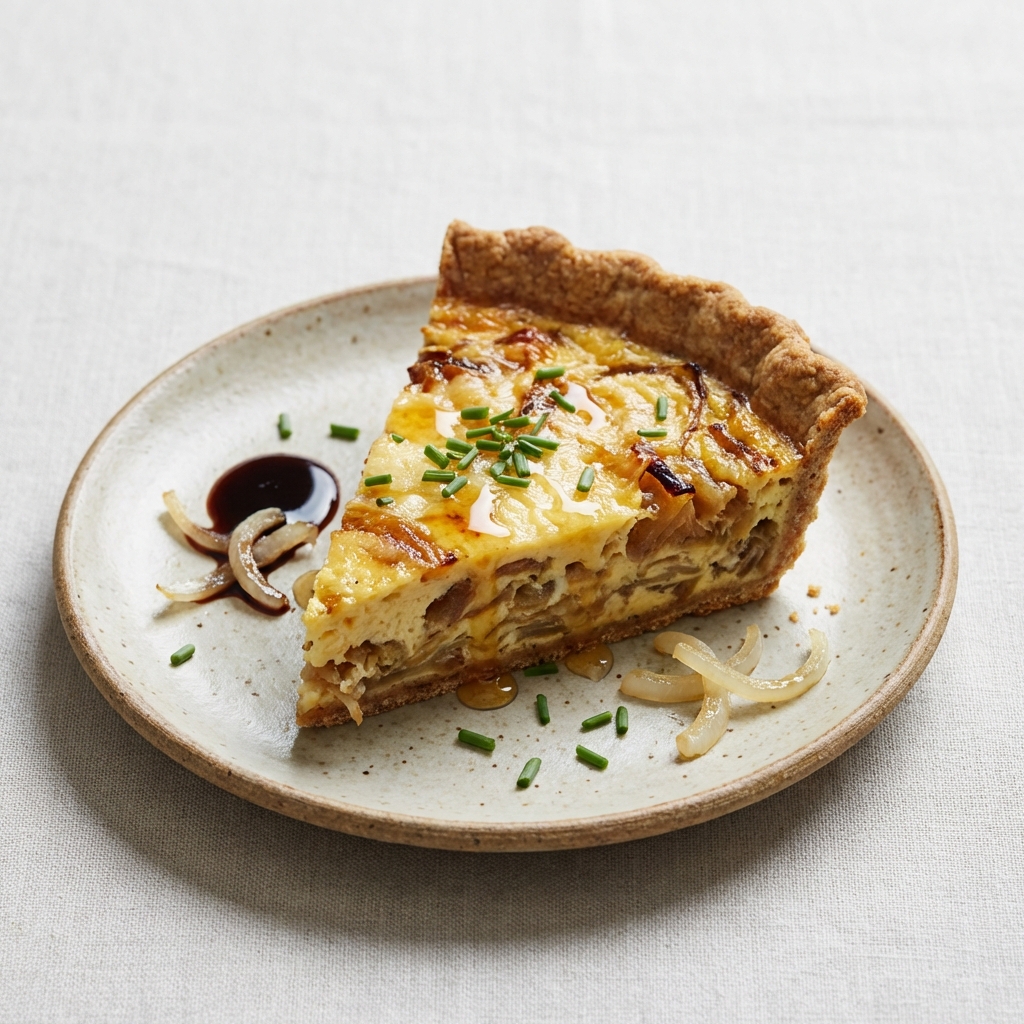 Quiche z cebulą, Gruyère i miodem