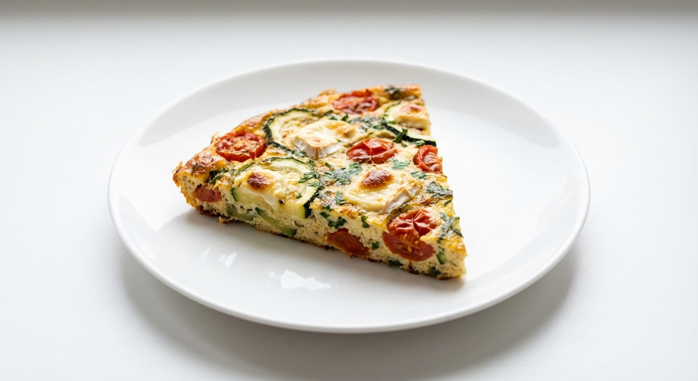 Frittata z cukinią, pomidorami i kozim serem