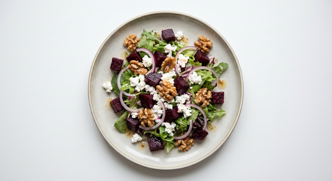 Sałatka z Buraków, Twarogu i Orzechów