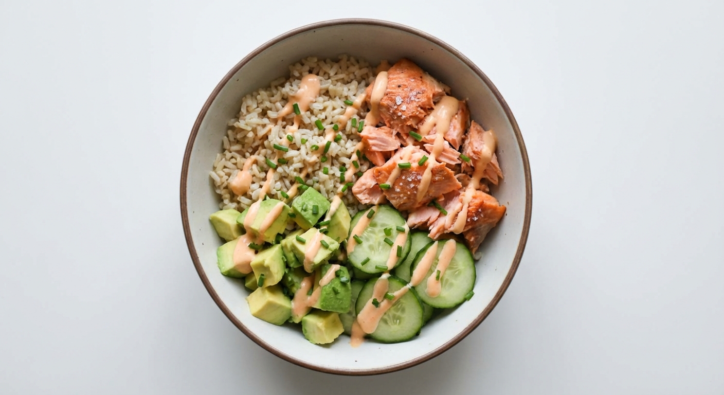 Bowl z Łososiem, Ryżem i Awokado