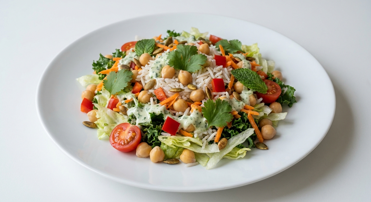 Sałatka z Ryżu, Ciecierzycy i Kolendry