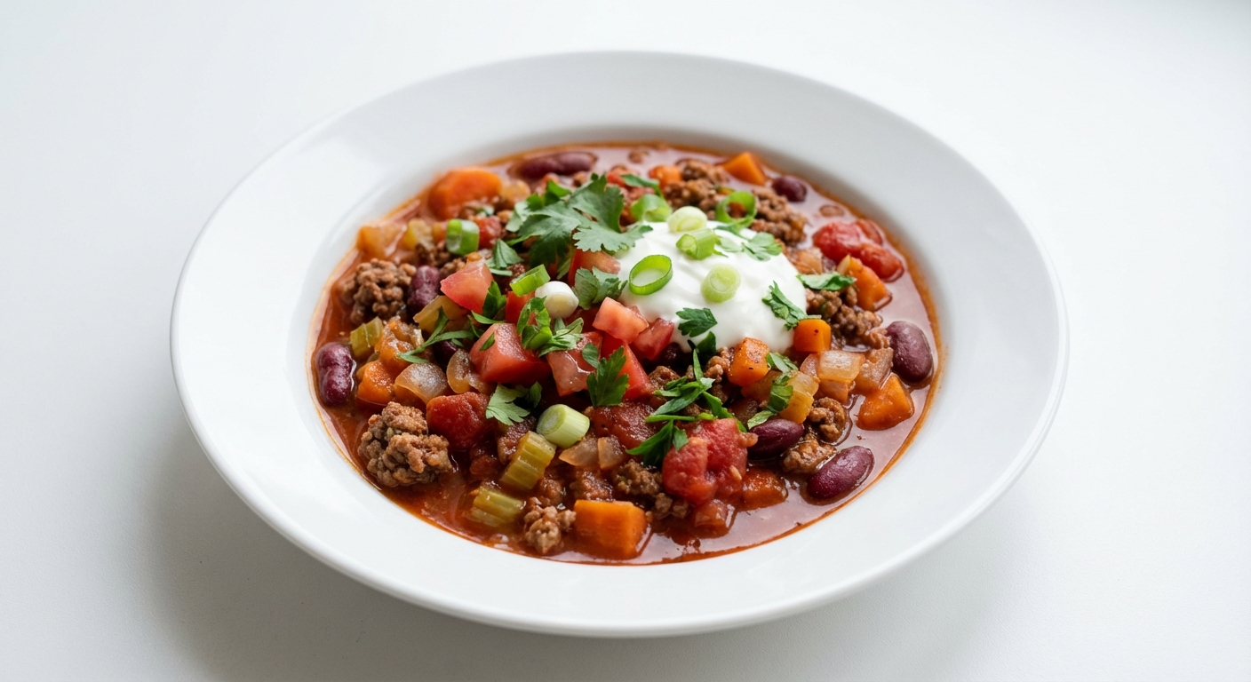 Wołowe Chili z Warzywami i Fasolą