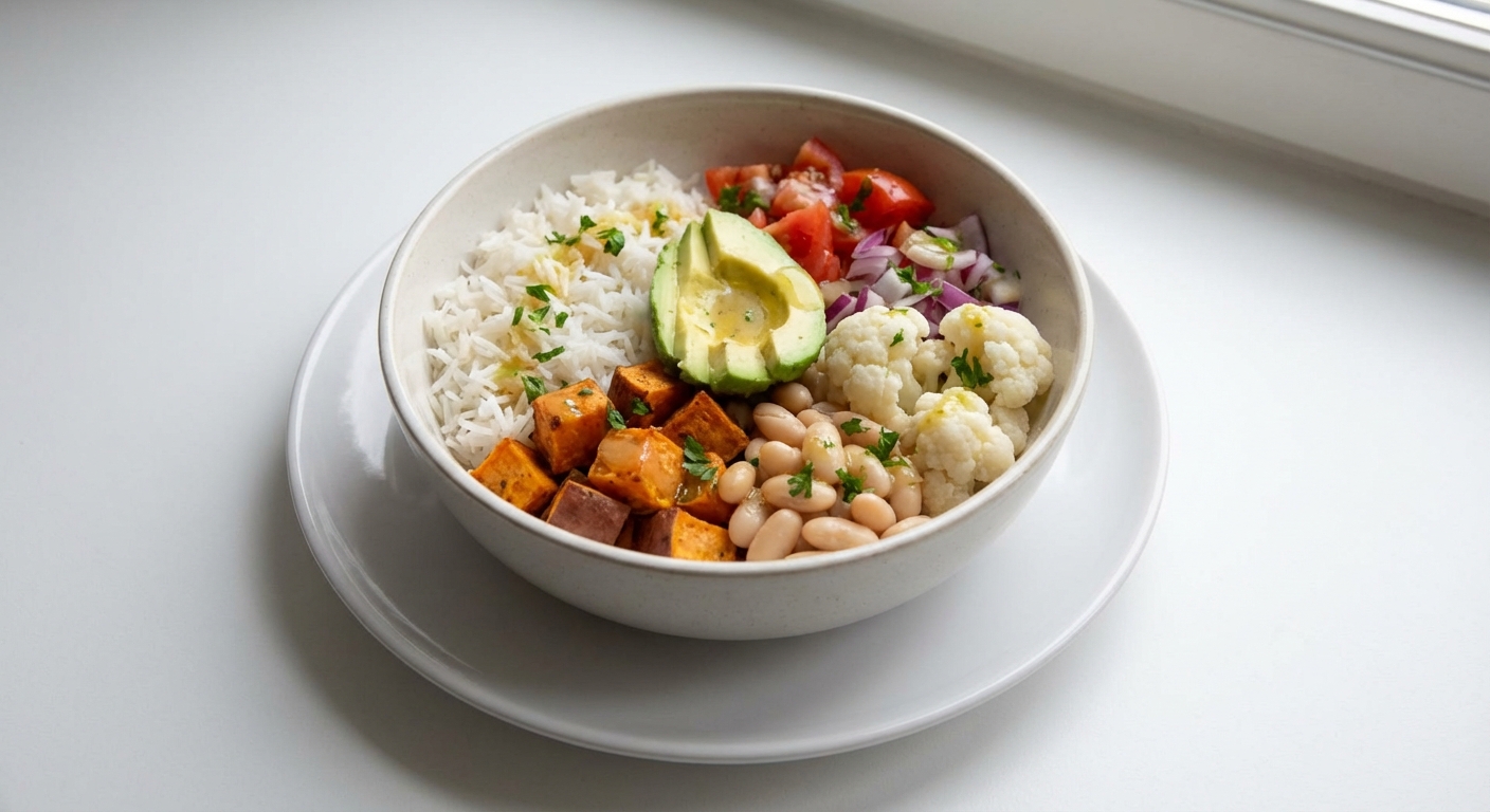 Miska z Ryżem, Batatem i Awokado