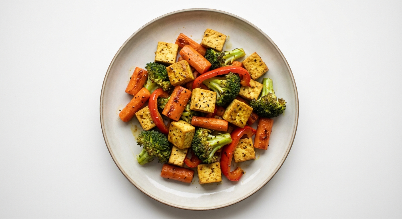 Tofu z Warzywami Pieczone z Curry