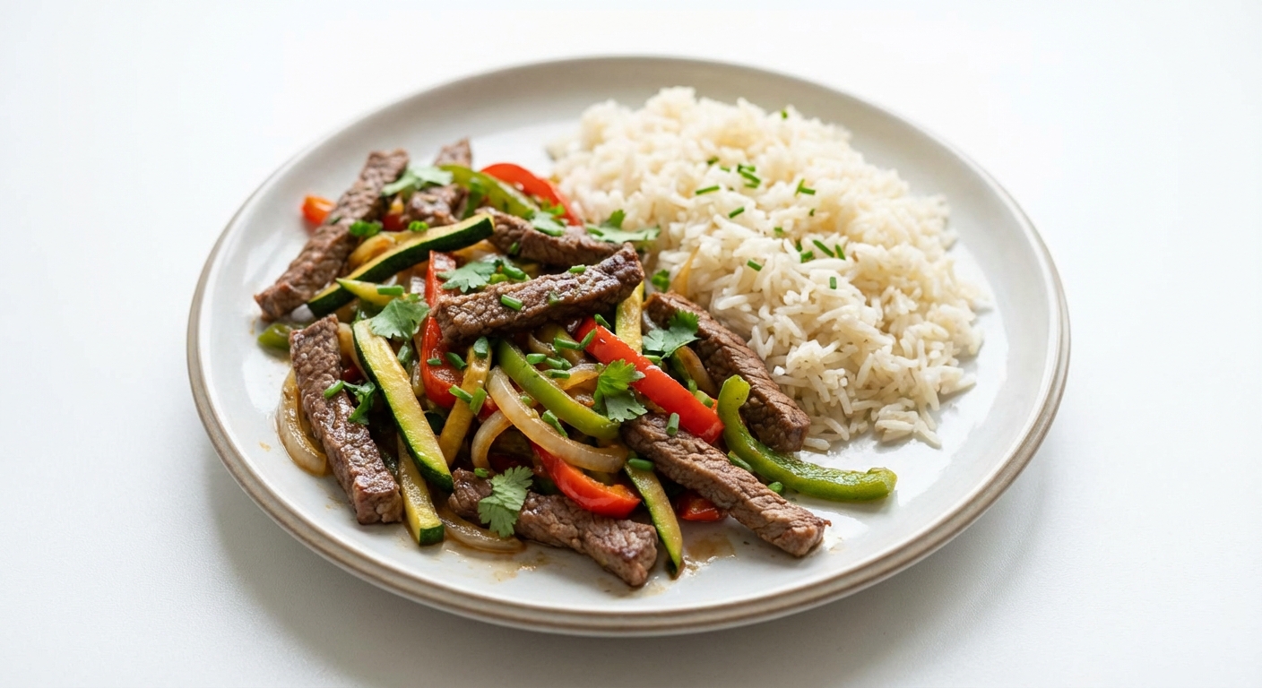 Wołowina z Warzywami i Ryżem Basmati