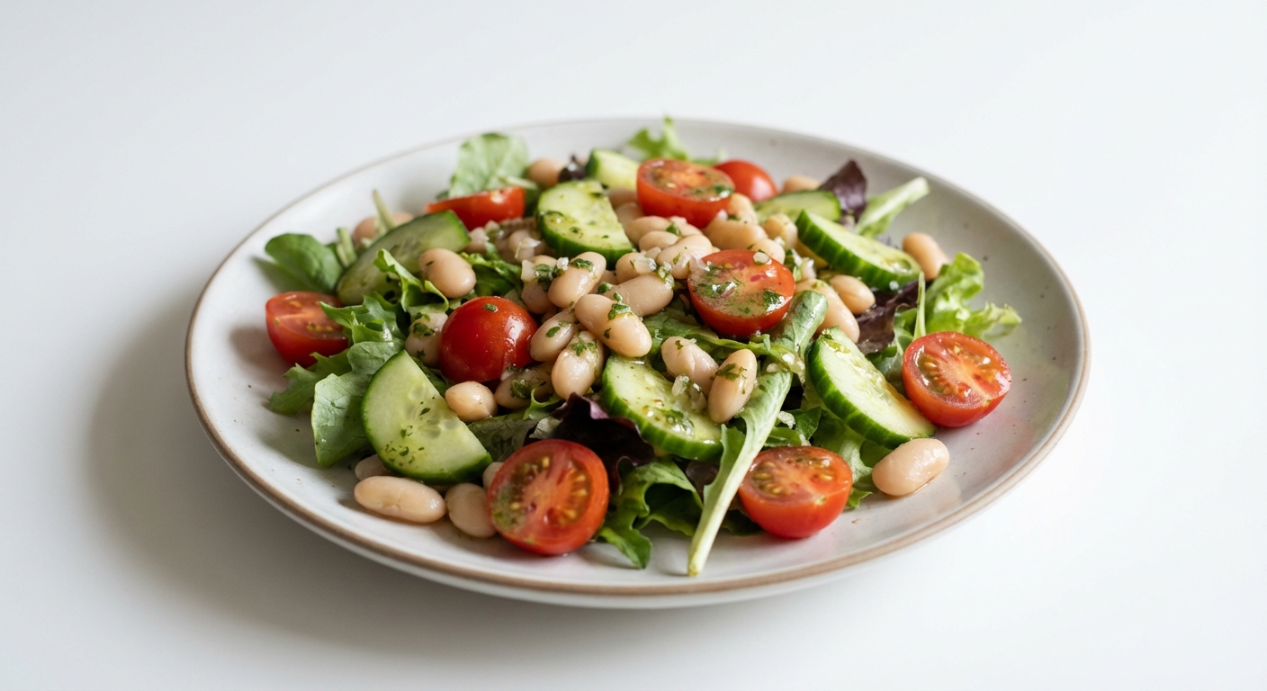 Sałatka z Fasoli, Pomidorów i Ogórka