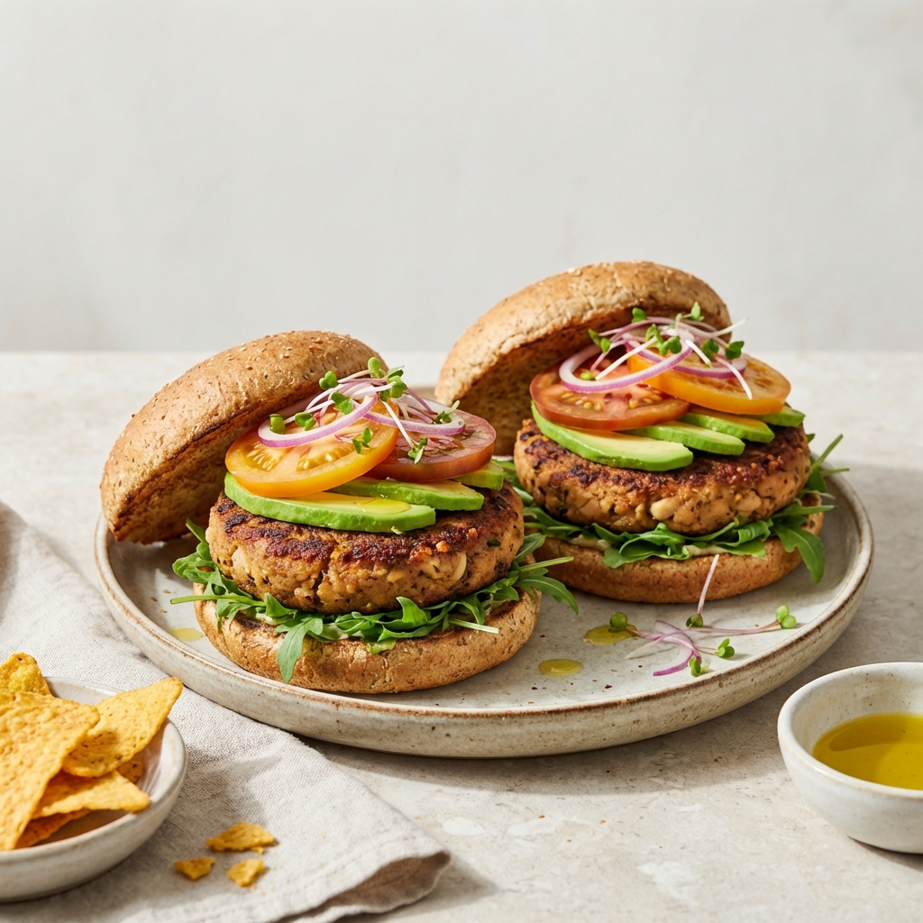 Fasolowe Burgery z Awokado i Rukolą