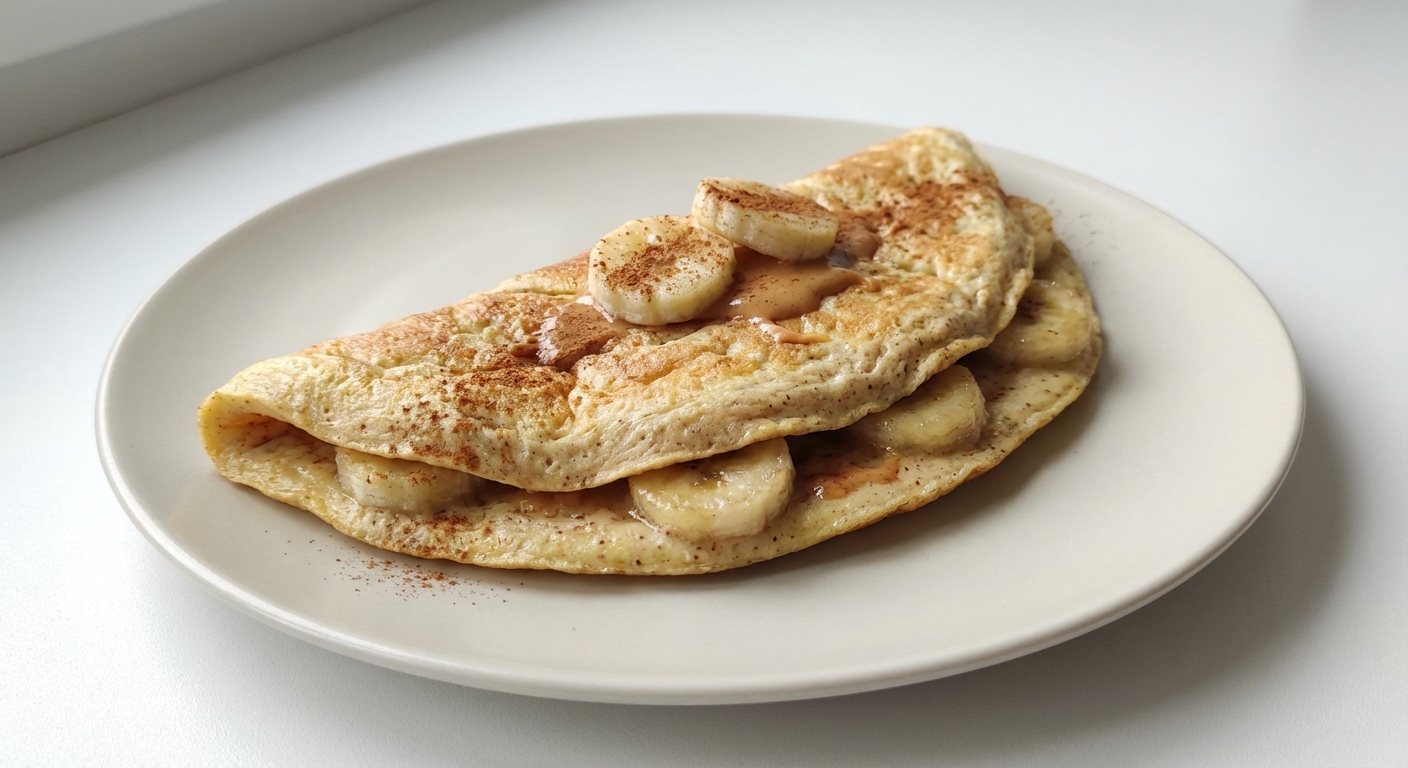 Omlet z Bananem i Masłem Orzechowym
