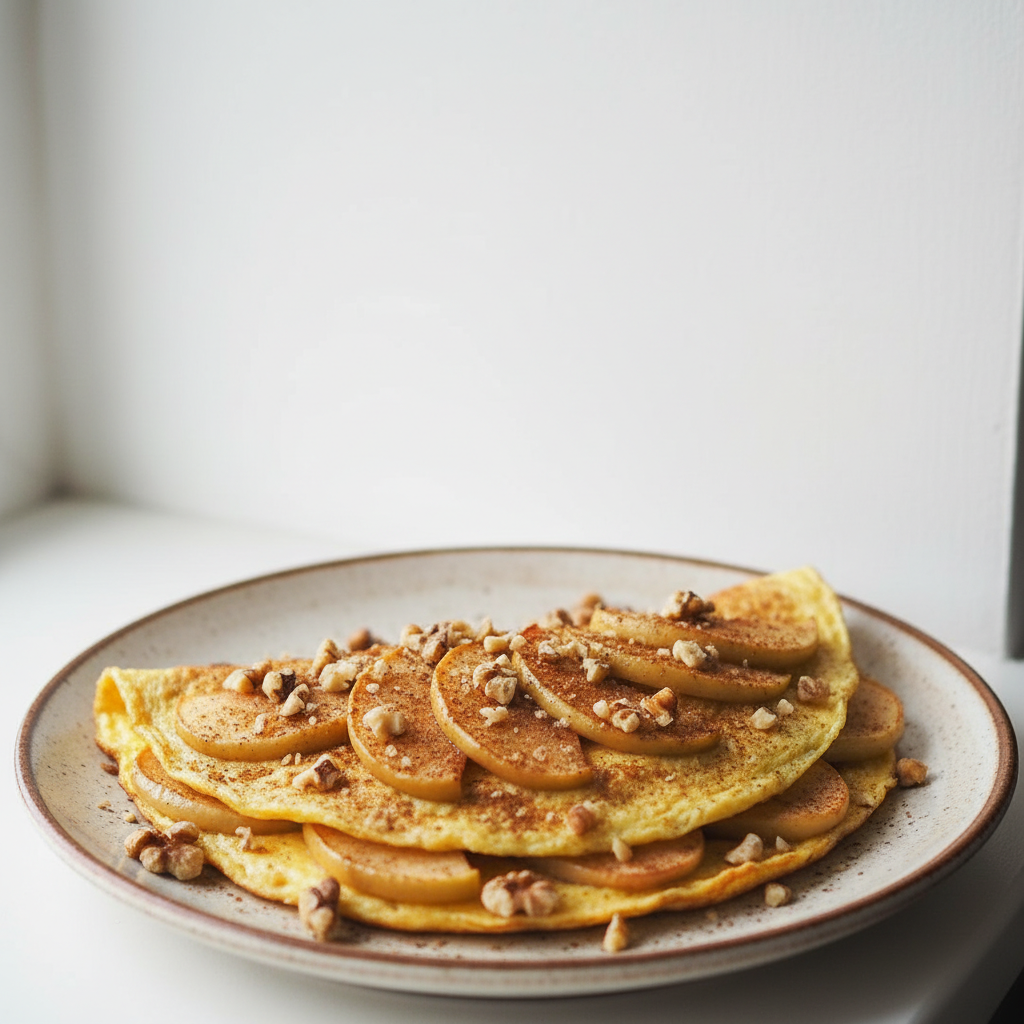 Omlet z Jabłkiem, Orzechami i Cynamonem