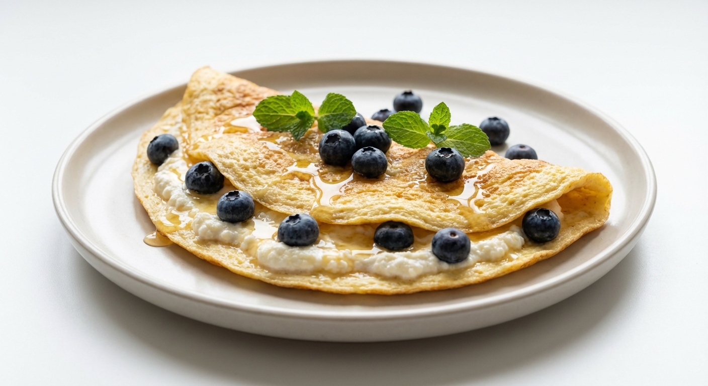 Omlet z Ricottą, Borówkami i Miodem