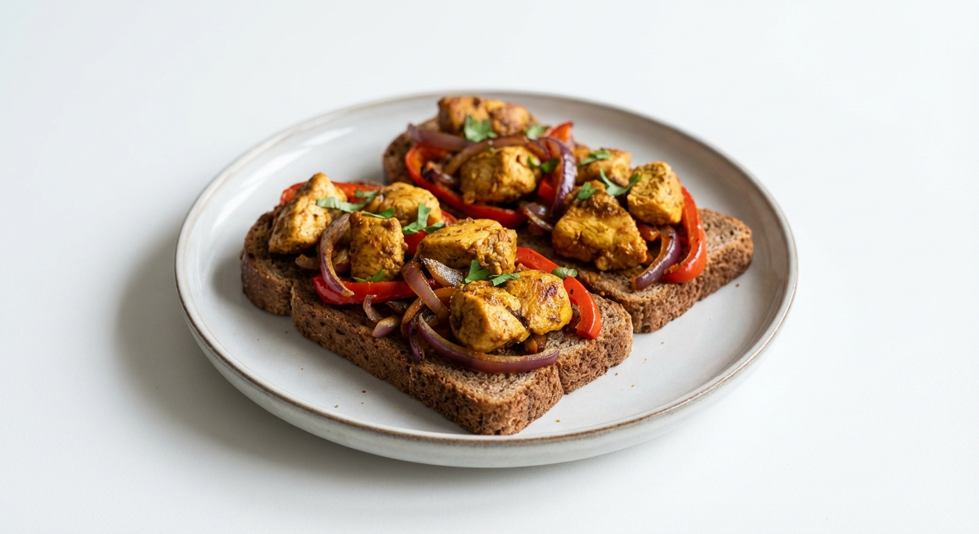 Razowa Zapiekanka z Kurczakiem Tikka