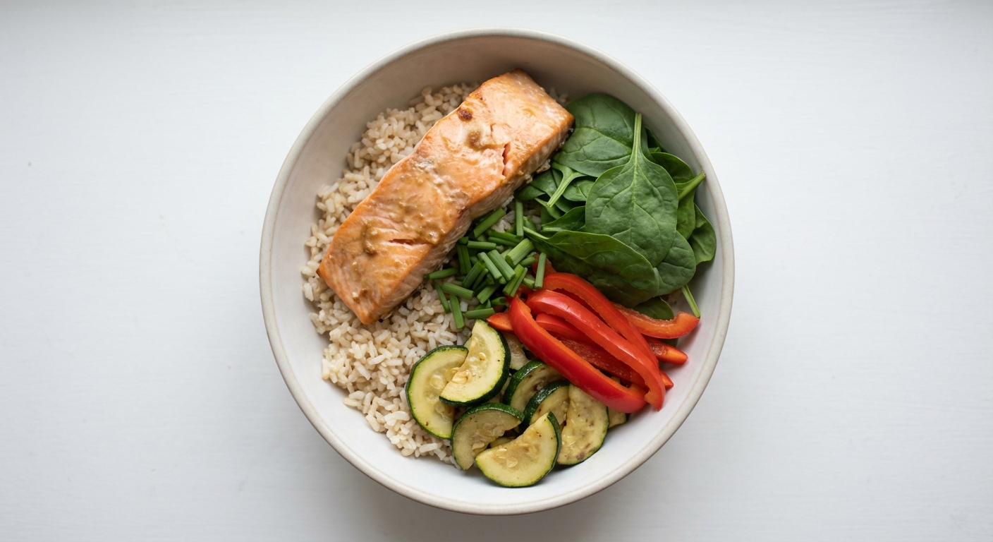 Łosoś Miso Bowl z Warzywami