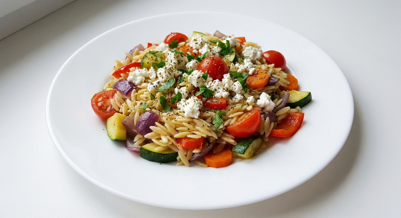 Orzo z Warzywami i Twarogiem