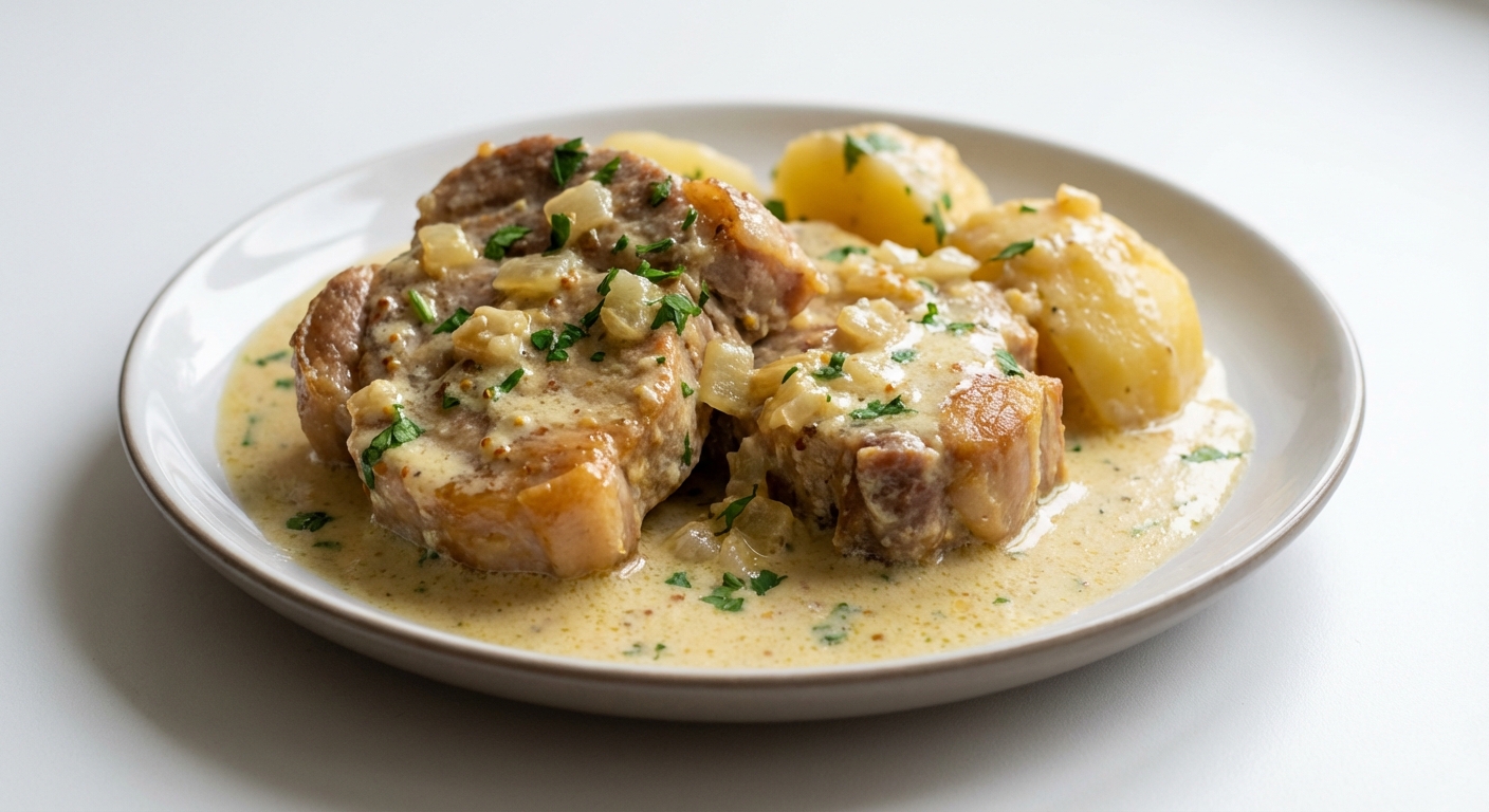 Wieprzowina w sosie Dijon z jogurtem