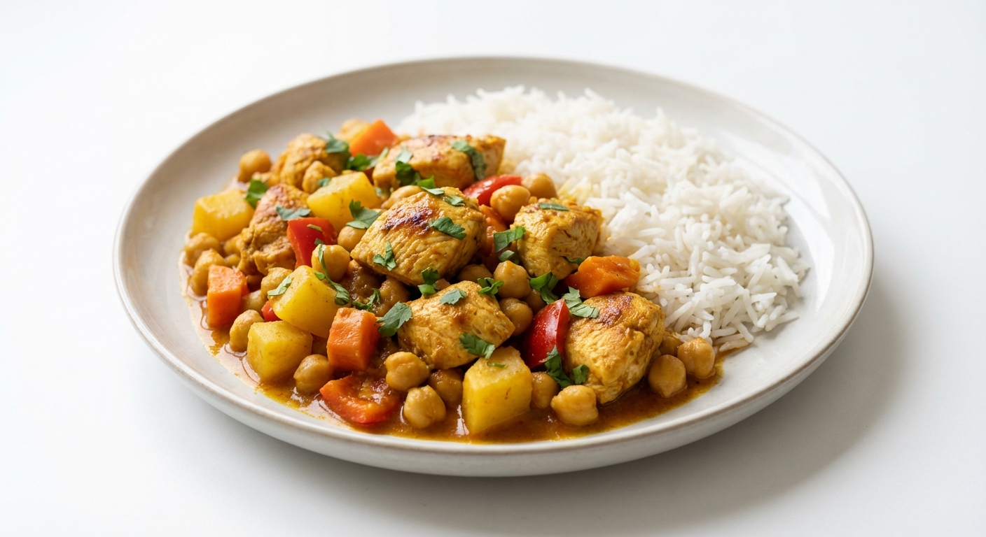 Kurczak Curry z Ciecierzycą i Warzywami
