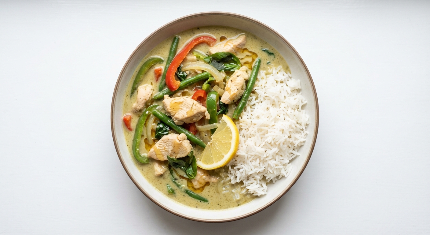 Zielone Curry z Kurczakiem i Warzywami
