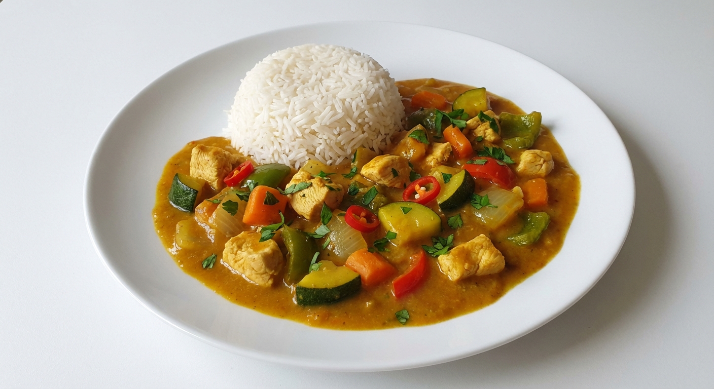 Kurczak Curry z Warzywami i Ryżem