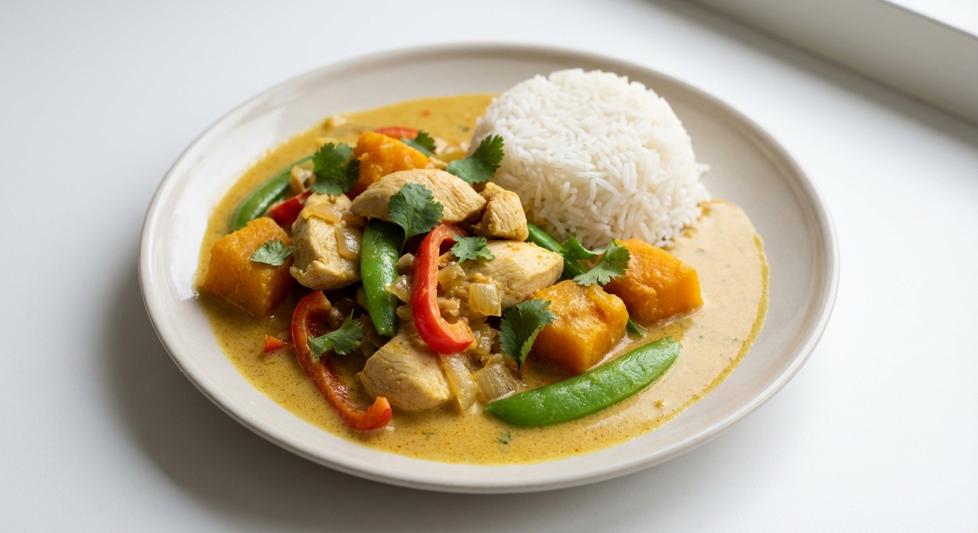 Kurczak Curry z Dynią i Kokosem