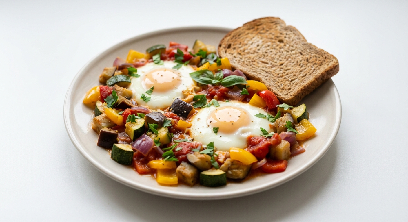 Jajka sadzone w warzywach po prowansalsku