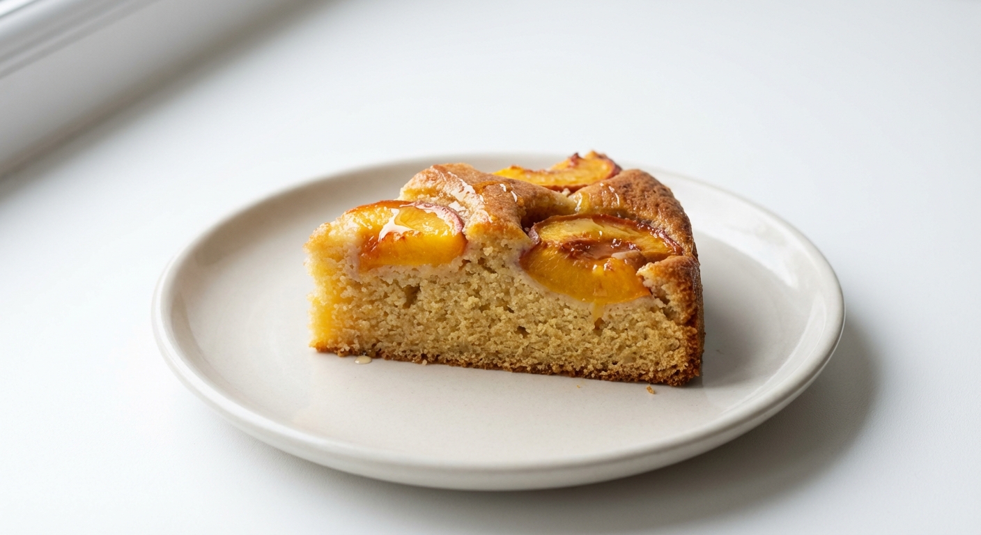 Migdałowe ciasto z brzoskwiniami i miodem
