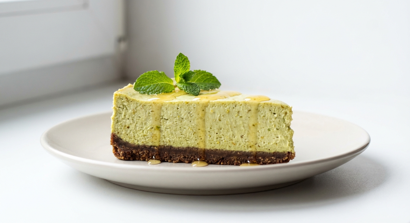 Sernik Pistacjowy z Miodem i Miętą