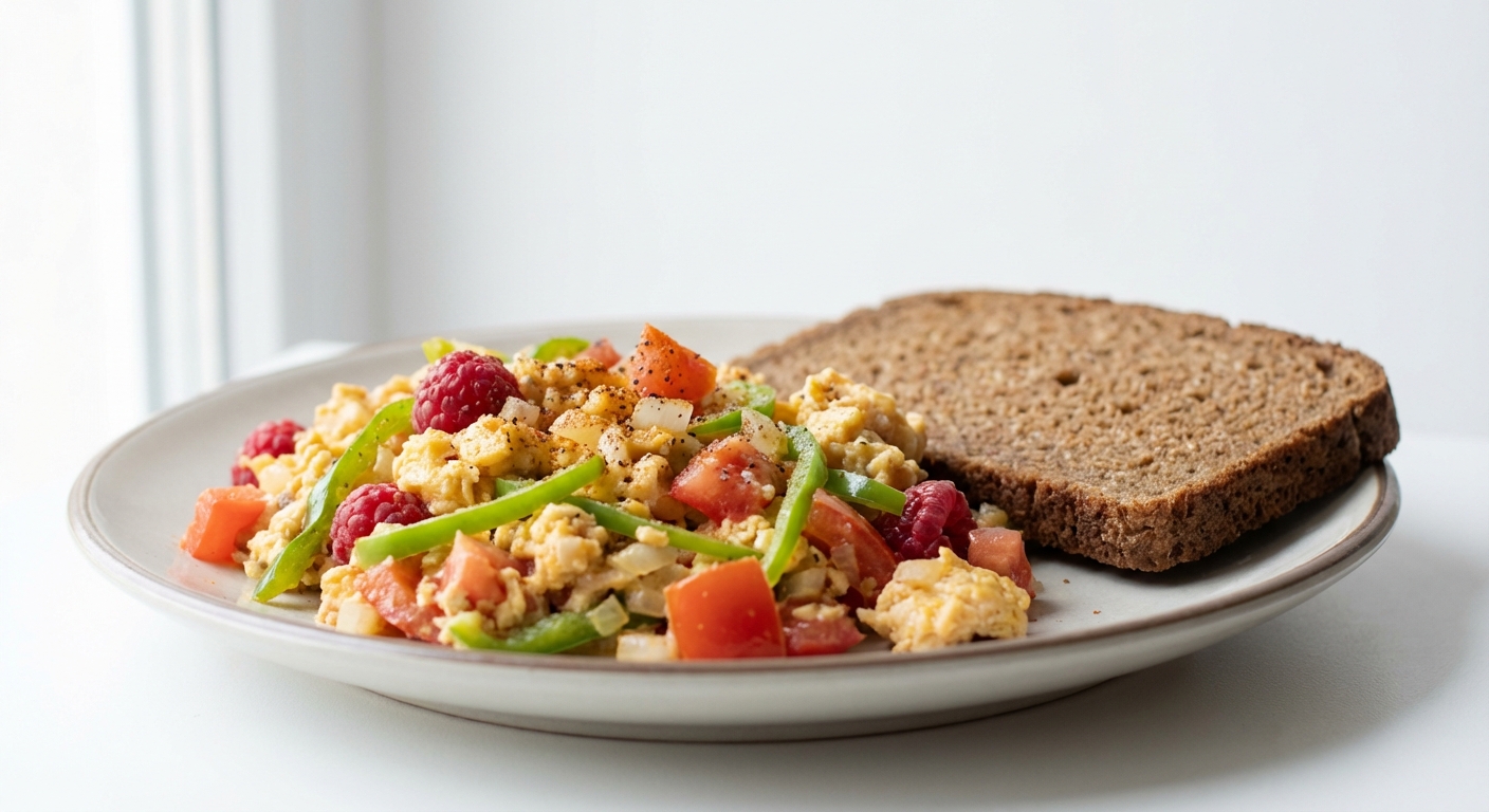Jajka z Pomidorami, Papryką i Cebulą