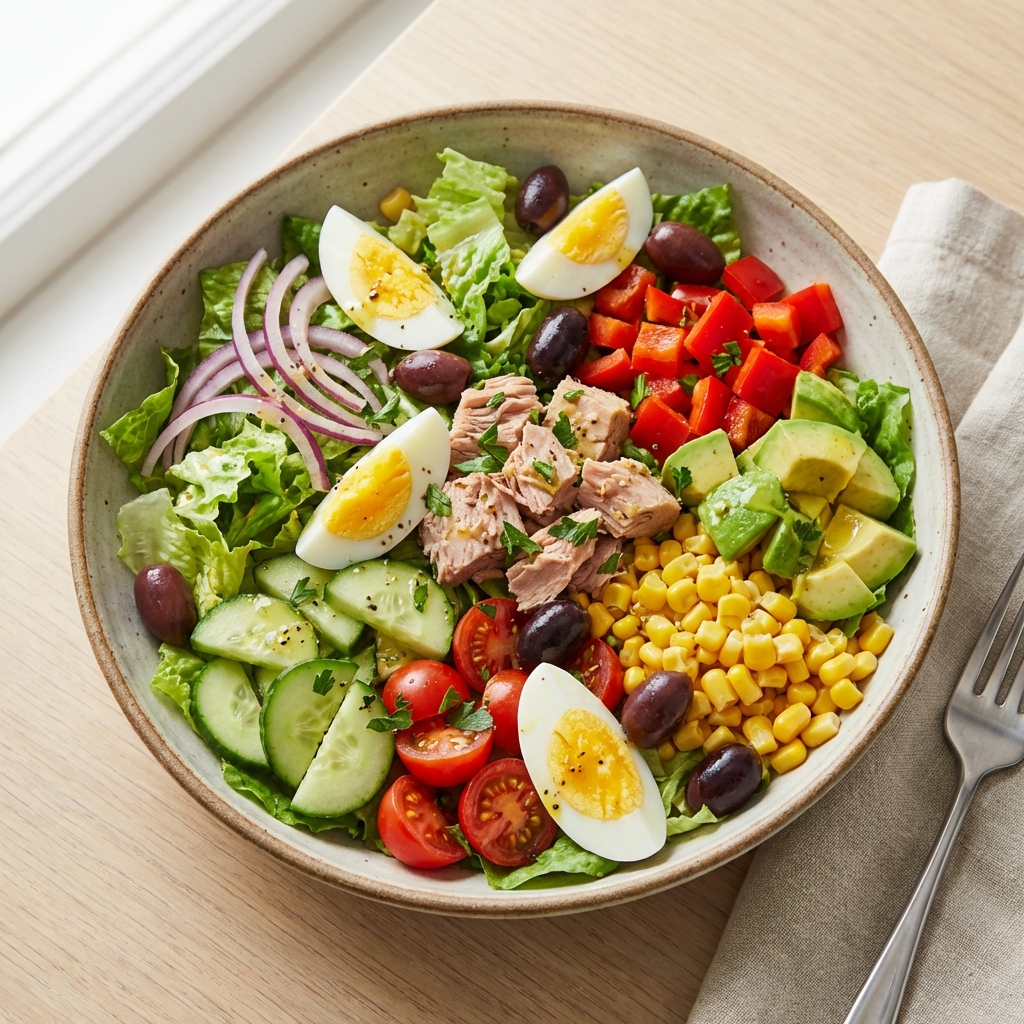 Sałatka z Tuńczykiem, Awokado i Warzywami