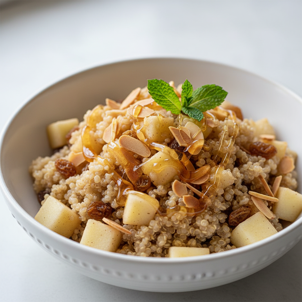 Quinoa z Jabłkami, Migdałami i Miodem