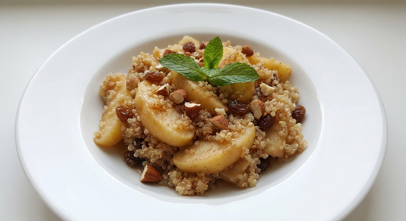 Słodka Quinoa z Jabłkiem, Miodem i Migdałami