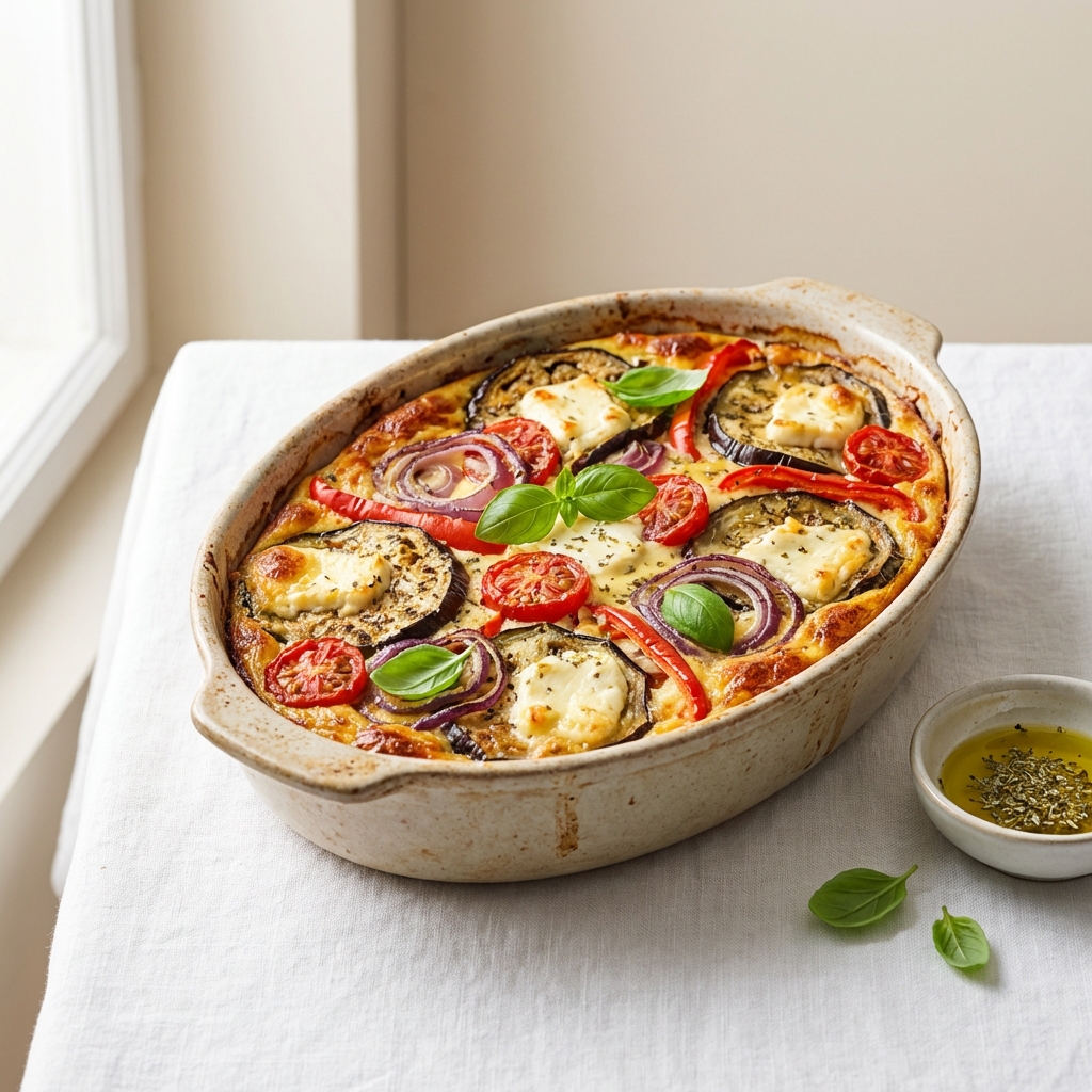 Zapiekanka z Bakłażana, Twarogu i Warzyw