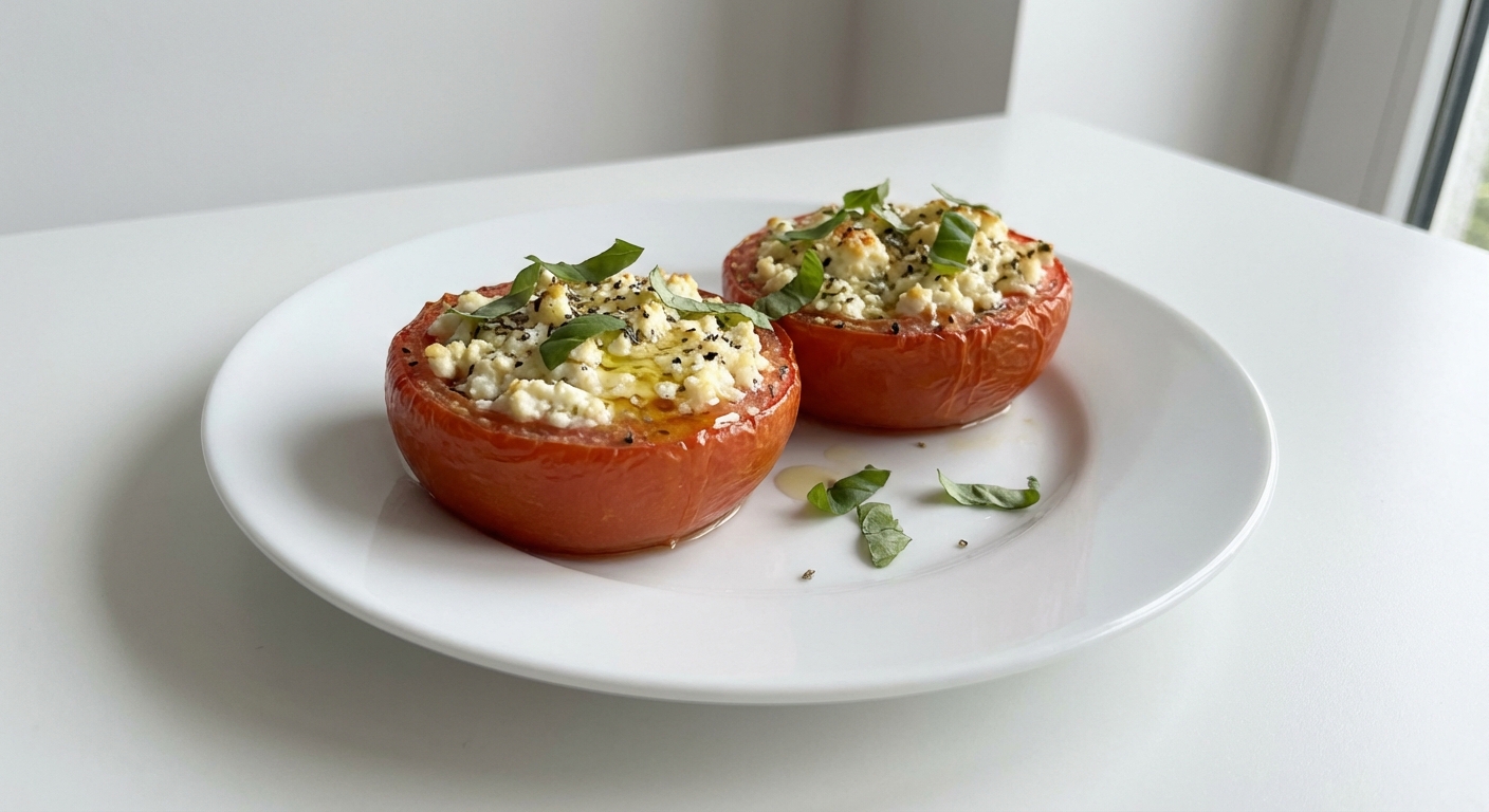 Pomidory Malinowe Pieczone z Twarogiem