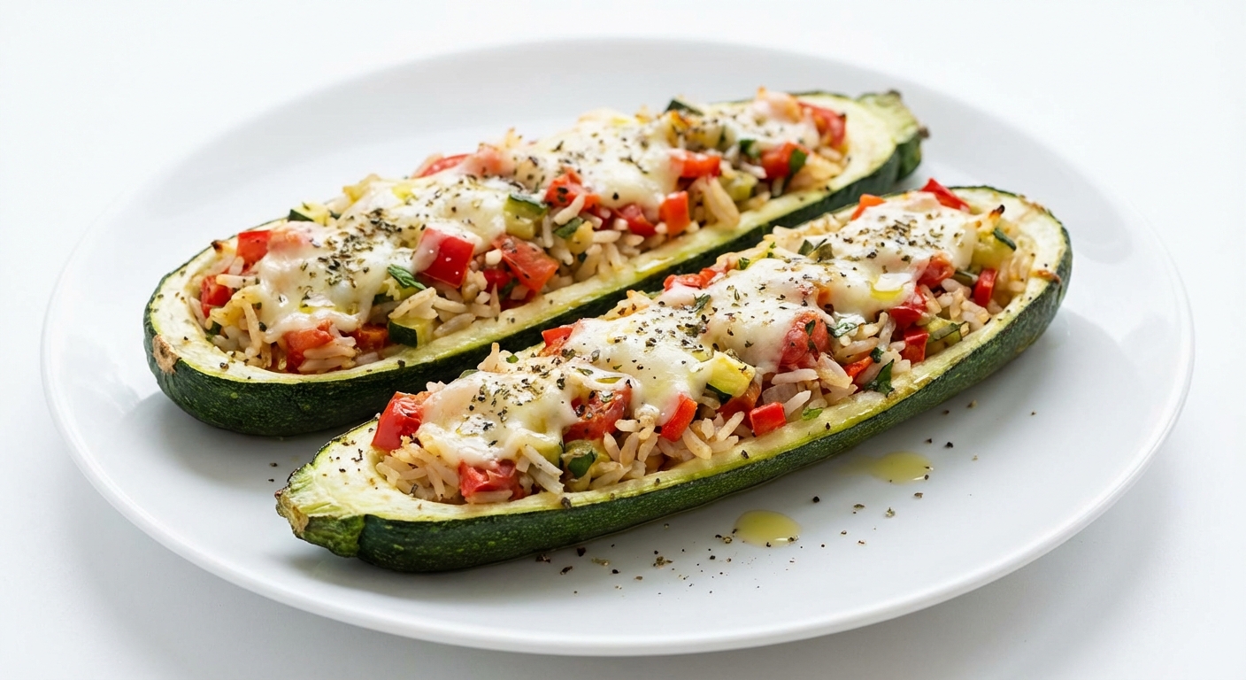 Cukinia Nadziewana Ryżem Basmati i Warzywami