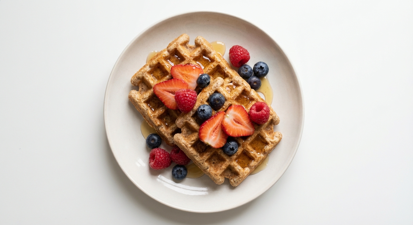 Pełnoziarniste Gofry z Miodem i Owocami