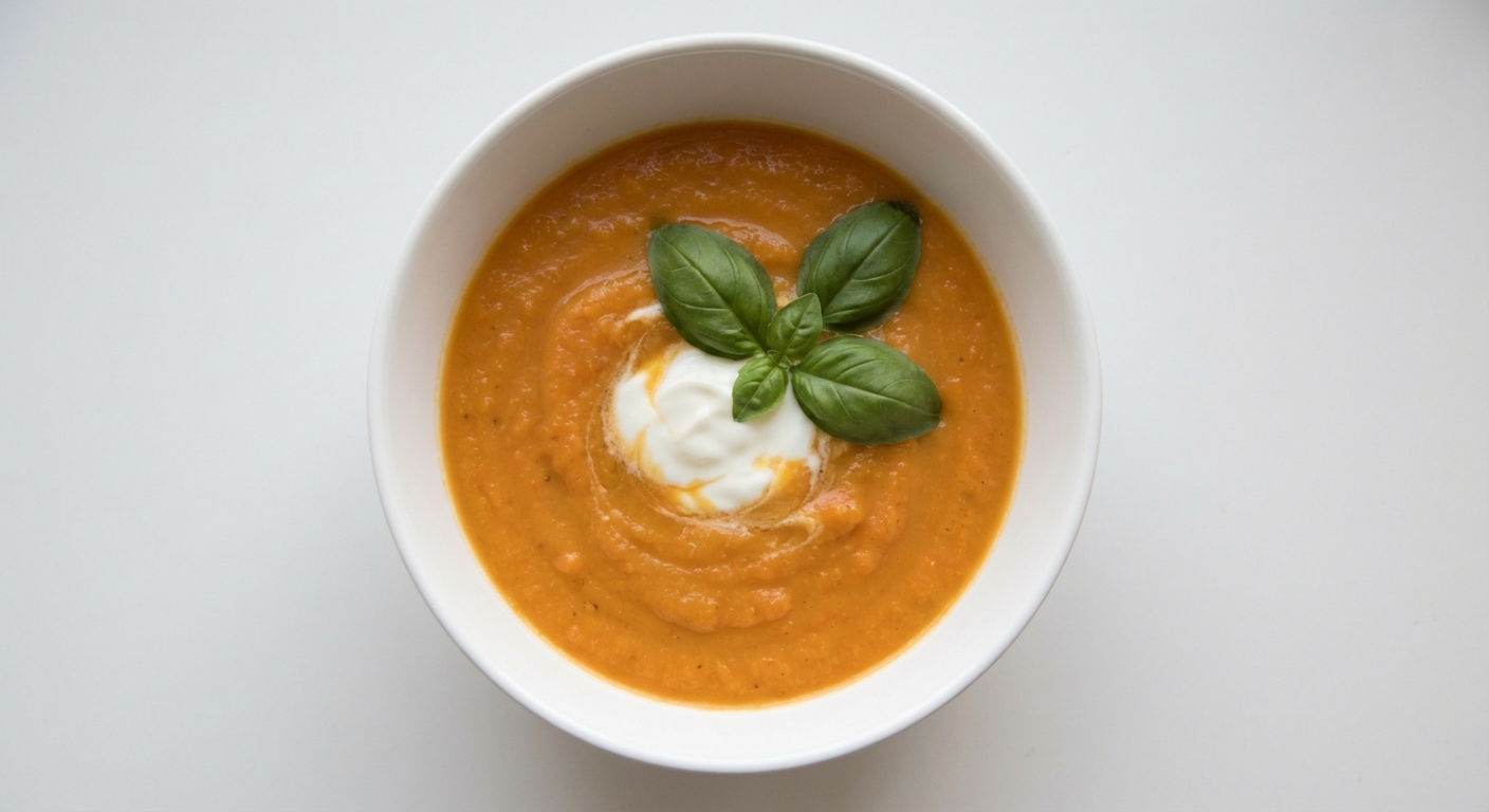 Krem z Batatów z Bazylią i Jogurtem