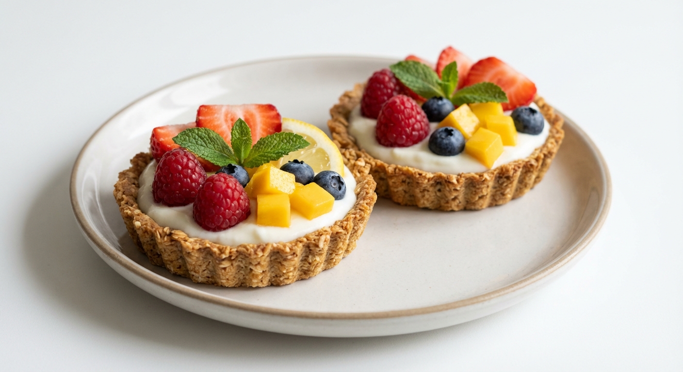 Owsiane Tarteletki z Cytryną i Owocami