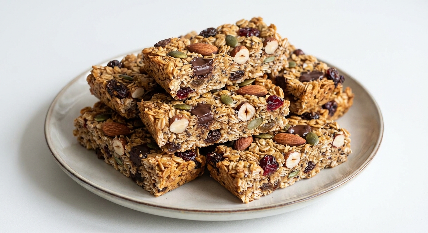 Owsiane Batoniki z Miodem i Orzechami