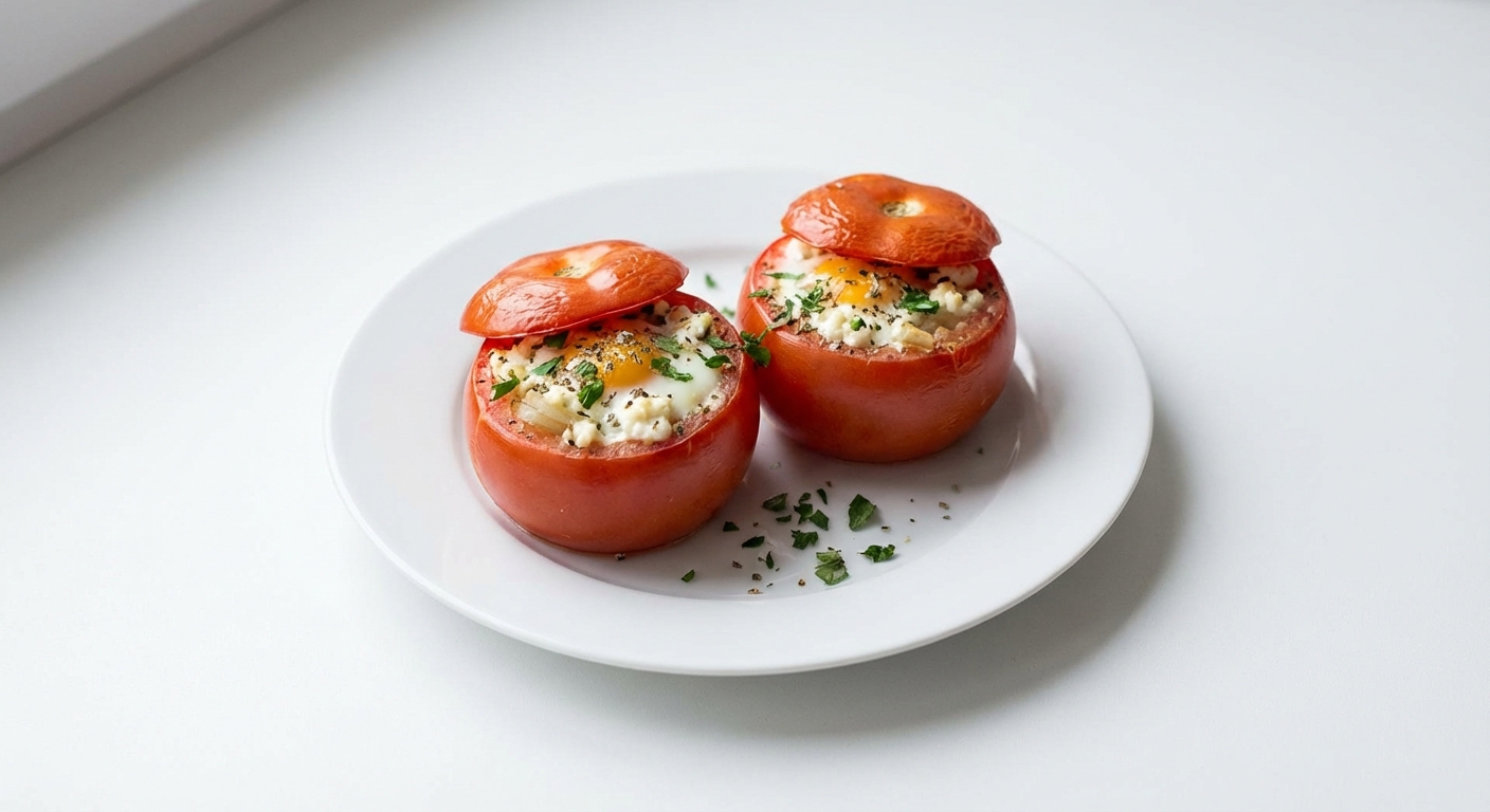 Zapiekane Pomidory z Jajkiem i Twarogiem