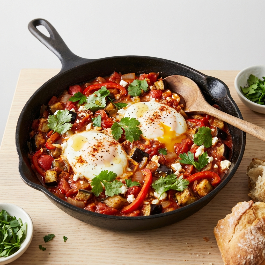 Szakszuka z Bakłażanem, Papryką i Miodem