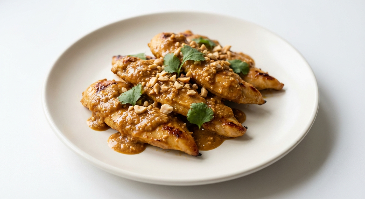 Kurczak Satay z Miodem i Orzechami