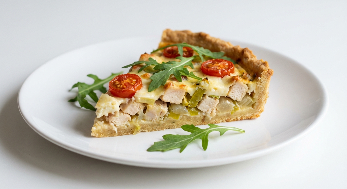 Quiche z kurczakiem, porem i mozzarellą